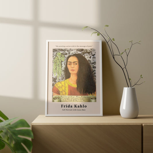 Self Portrait with Loose Hair by Frida Kahlo Poster & Print - Nukkad Studios