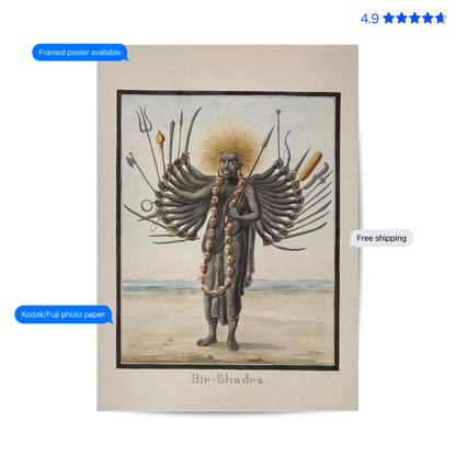 Goddess Bir Bhadra Early 19th-century Vintage Poster & Framed Print