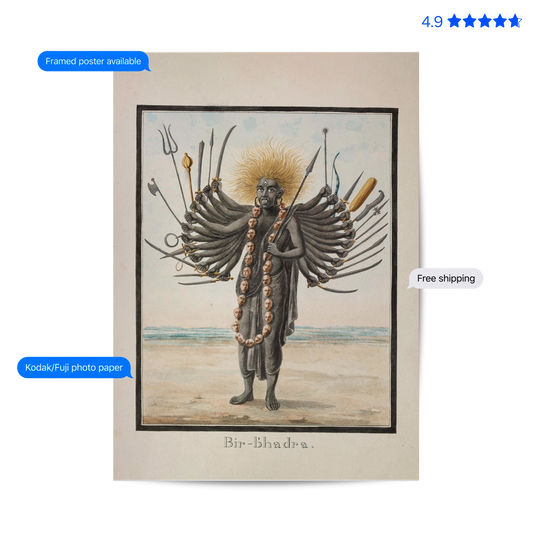 Goddess Bir Bhadra Early 19th-century Vintage Poster & Framed Print