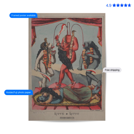 Goddess Chinnamasta Vintage Poster & Framed Print
