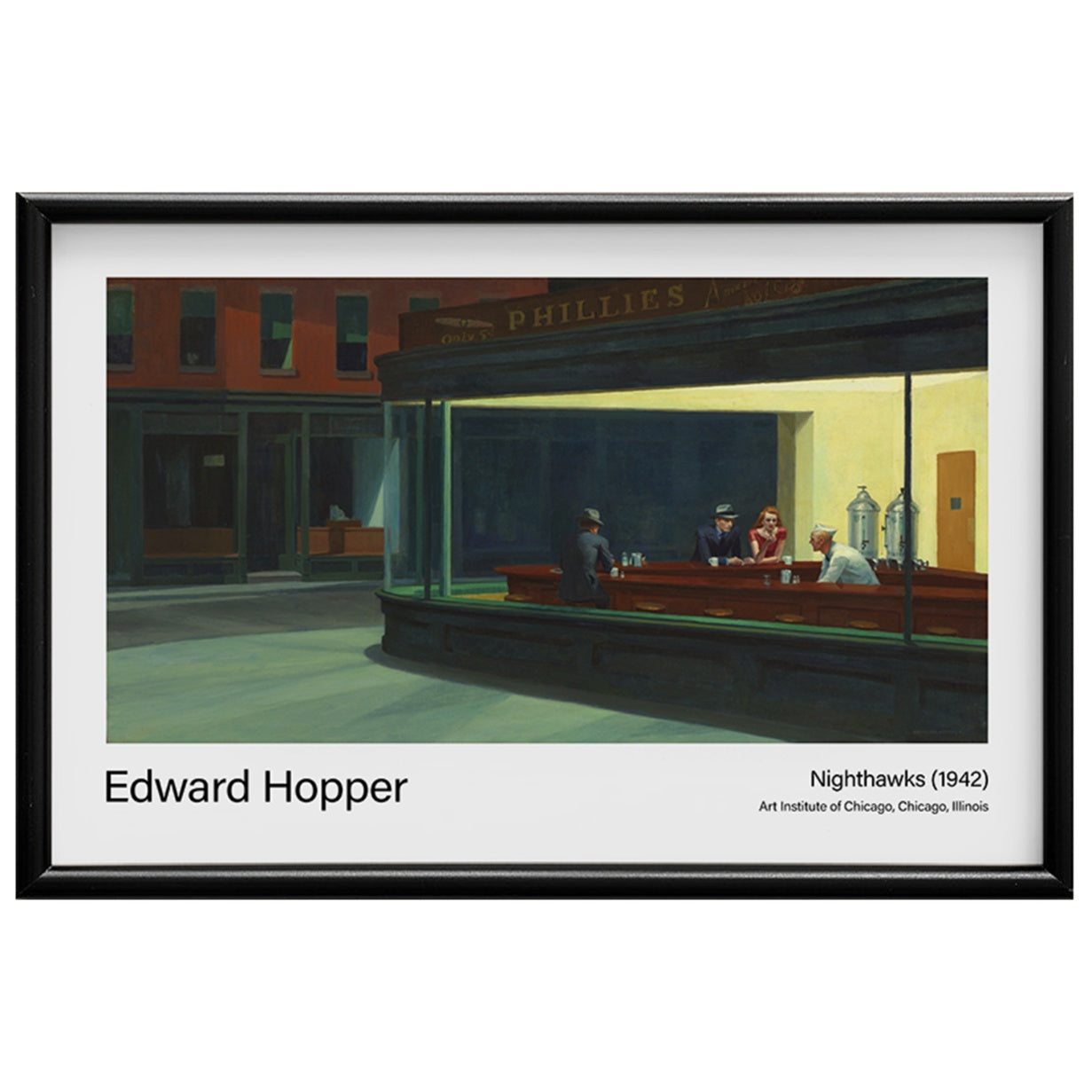 Nighthawks By Edward Hopper Poster & Framed Print - Nukkad Studios
