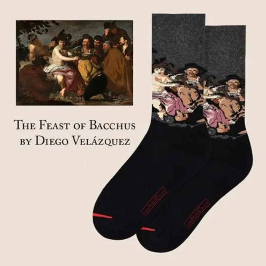 The Feast of Bacchus by Diego Velazquez Socks - Nukkad Studios