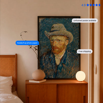 Self-Portrait with Grey Felt Hat by Vincent van Gogh Poster & Framed Print