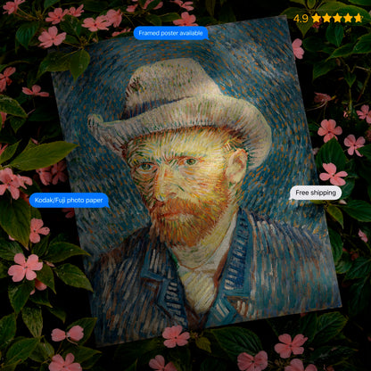 Self-Portrait with Grey Felt Hat by Vincent van Gogh Poster & Framed Print