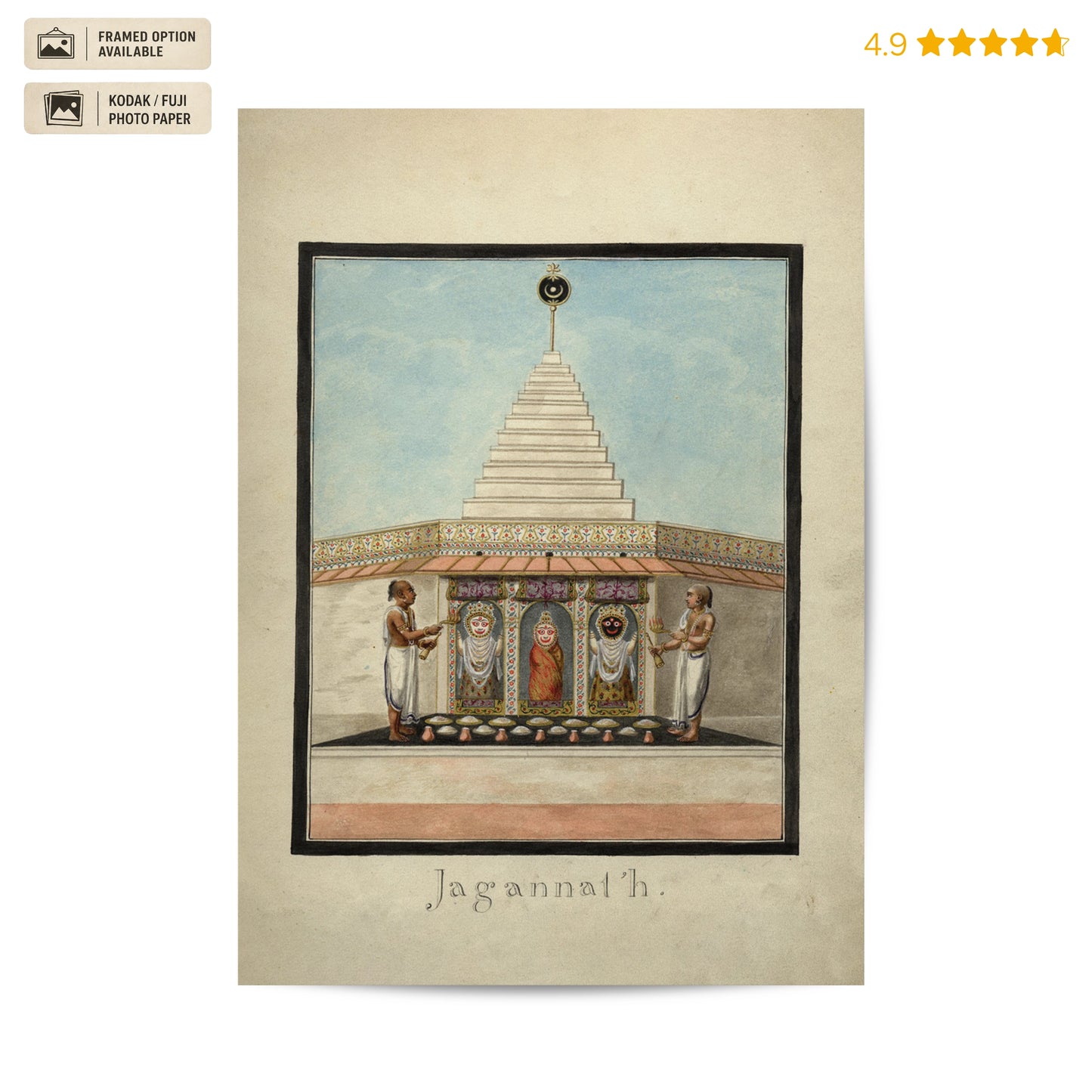 Jagannath 19th Century Vintage Poster & Framed Print
