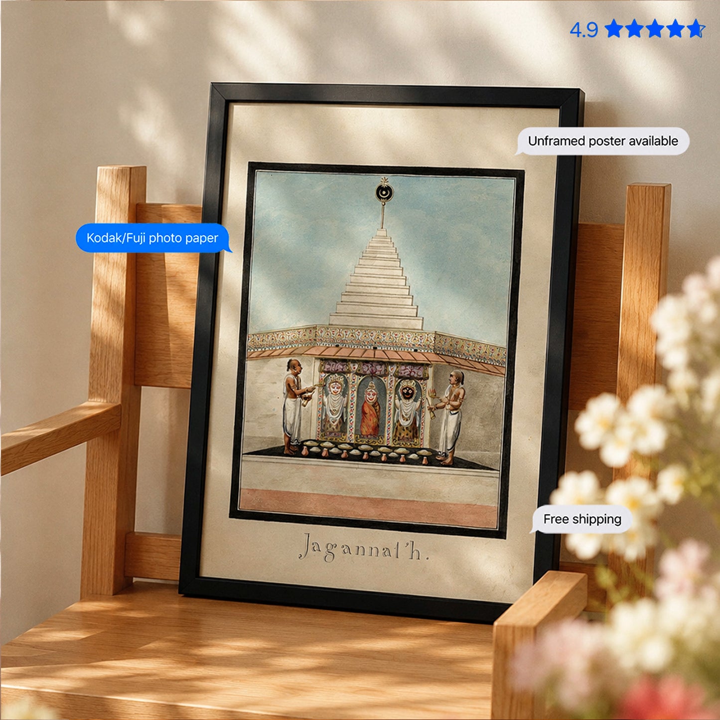 Jagannath 19th Century Vintage Poster & Framed Print