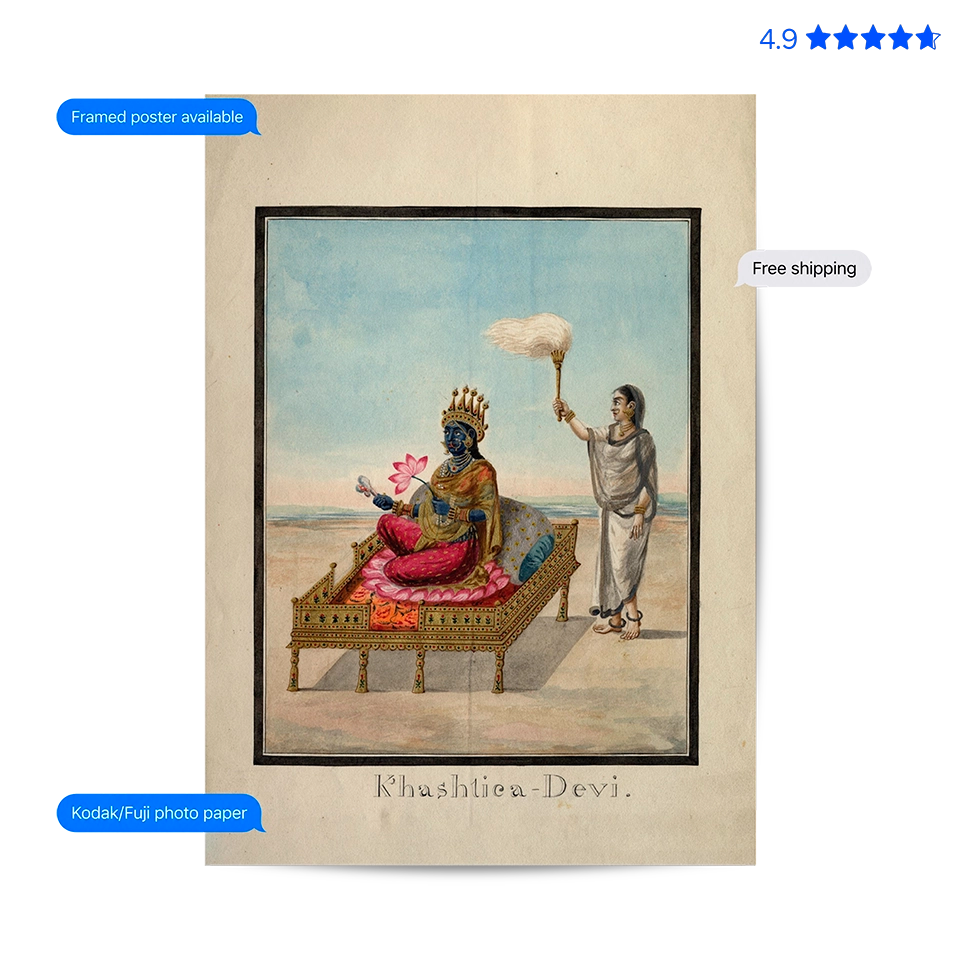 Goddess Khashtica-Devi 19th-century Vintage Poster & Framed Print