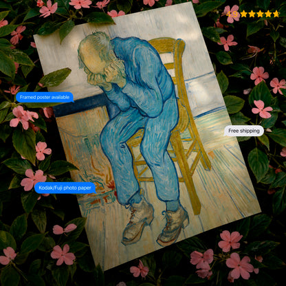 Sorrowing Old Man by Vincent van Gogh Poster & Framed Print