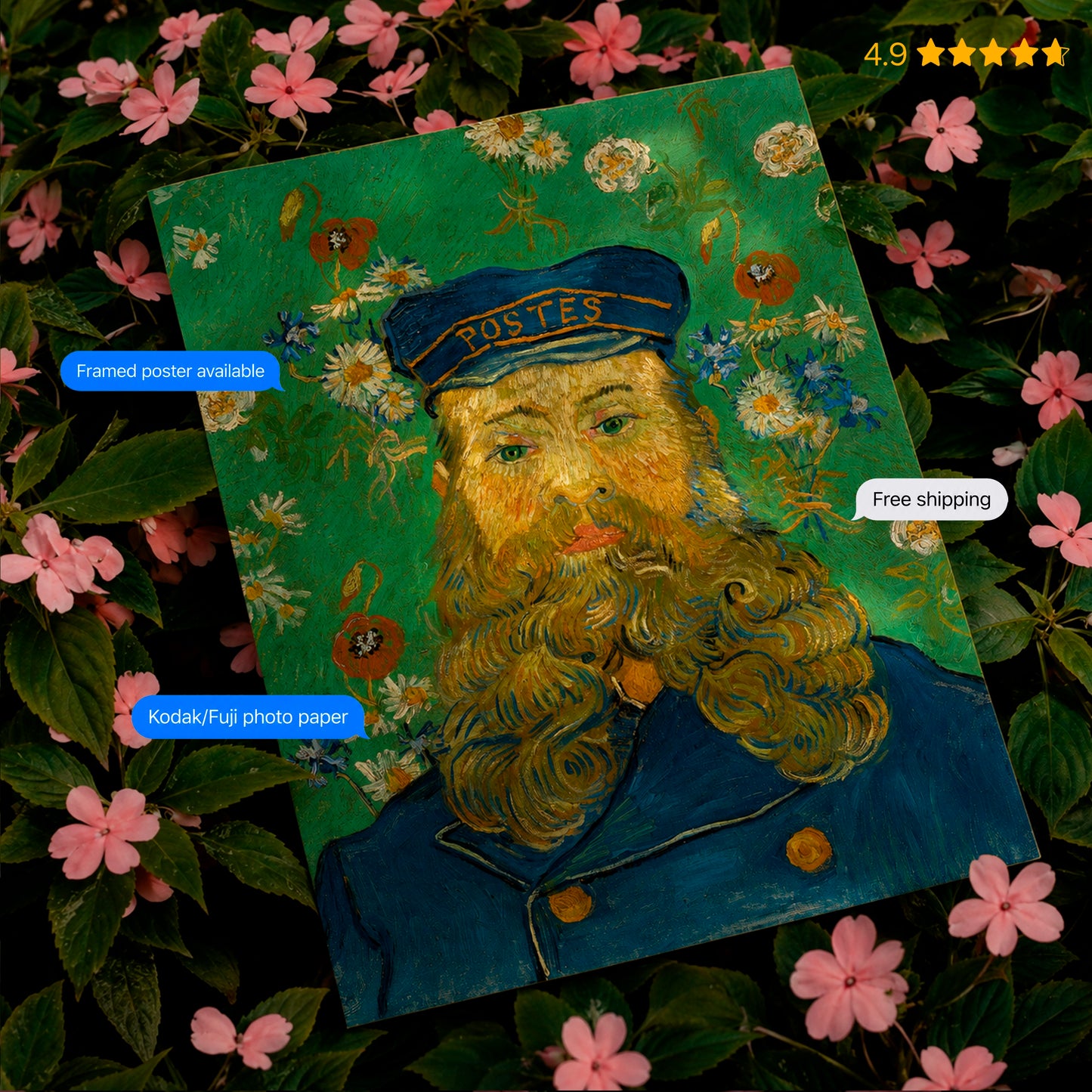 The Postman Joseph Roulin by Vincent van Gogh Poster & Framed Print