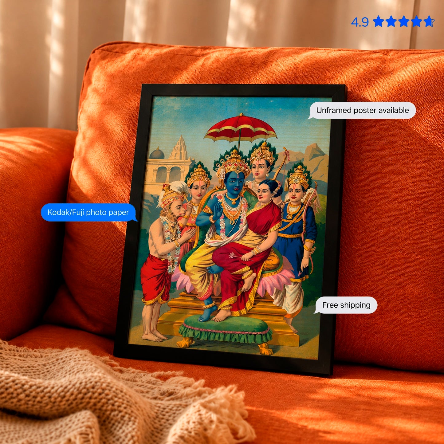 Ram Darbar Vintage Poster & Framed Print