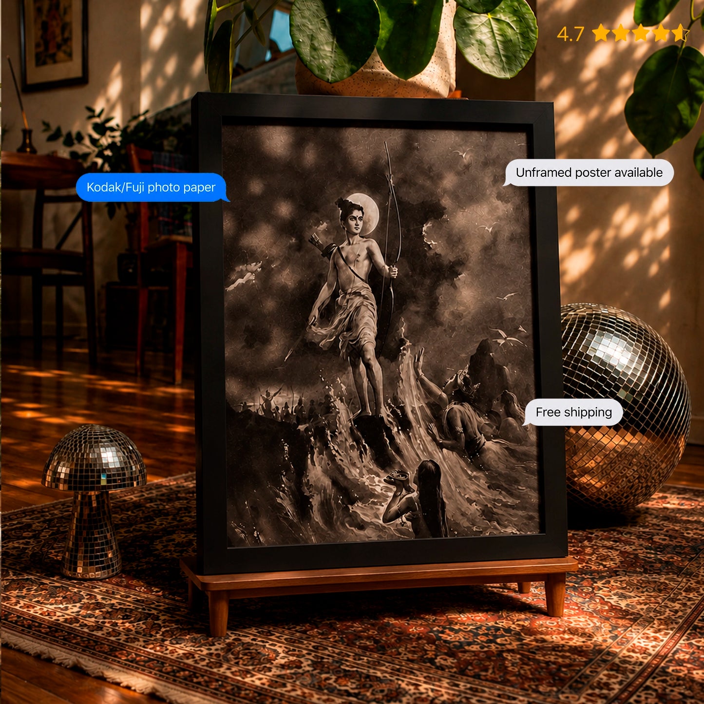 Ram at the Sea Vintage Poster & Framed Print