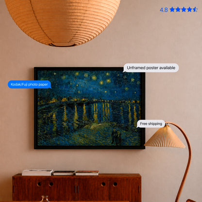 Starry Night Over the Rhône by Vincent van Gogh Poster & Framed Print