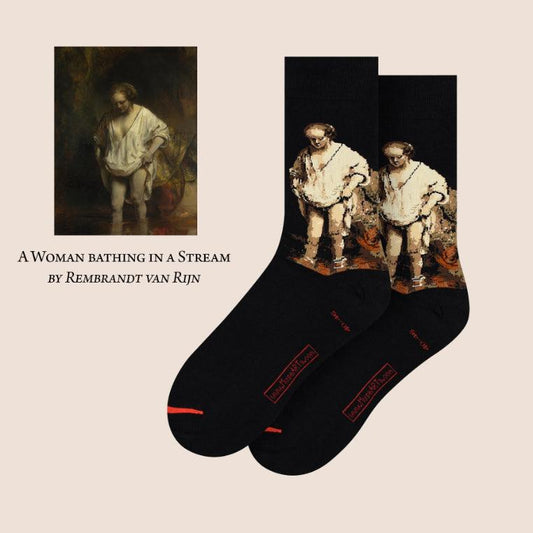A Woman Bathing in Stream by Rembrandt Socks - Nukkad Studios